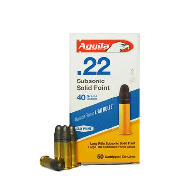 Aguila .22 LR Win Subsonic Solid Point 40 Grain Rifle Cartridges